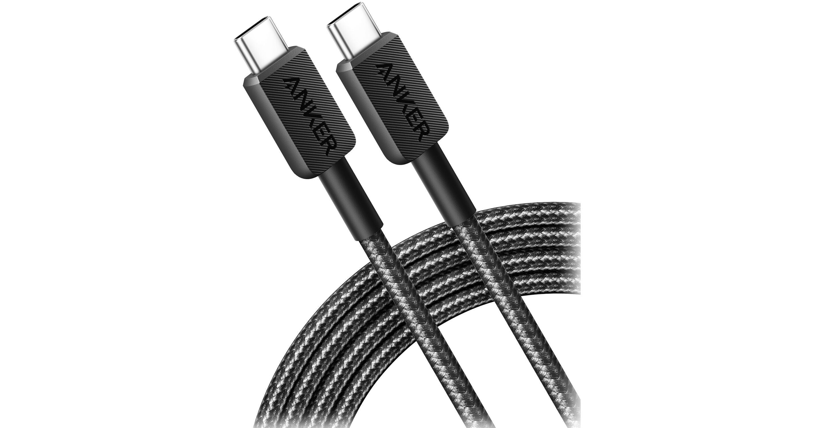 ANKER 322 TYPE C TO TYPE C BRAIDED CABLE 1.8M BLACK WARRANTY 2 YEAR